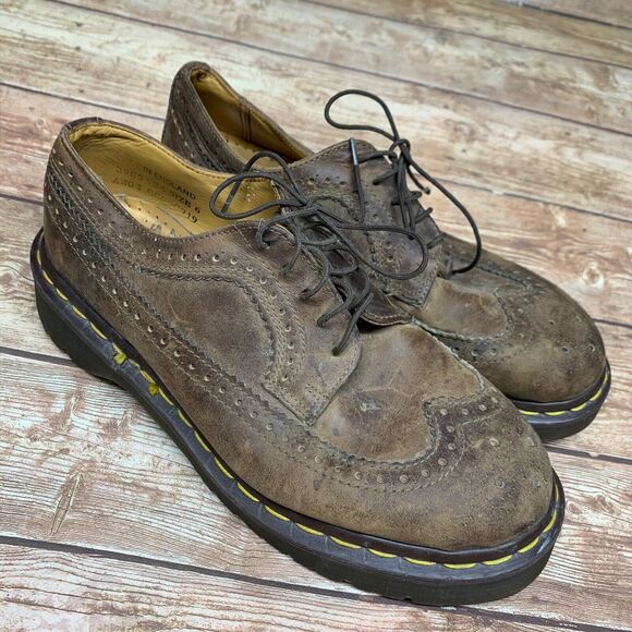 Dr Martens Brown Leather Brogue Shoes 3989 / 34 UK 6 - Made in England - Picture 1 of 14